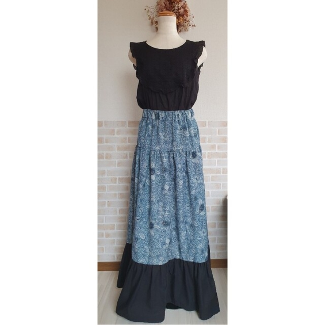 2WAYー綺麗な柄の着物リメイク ハンドメイド スカート/ワンピース