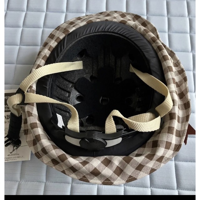 CAPOR (カポル) カメリアチェックブラウン 着せ替え用帽子付き ヘルメット 自動車/バイクのバイク(ヘルメット/シールド)の商品写真