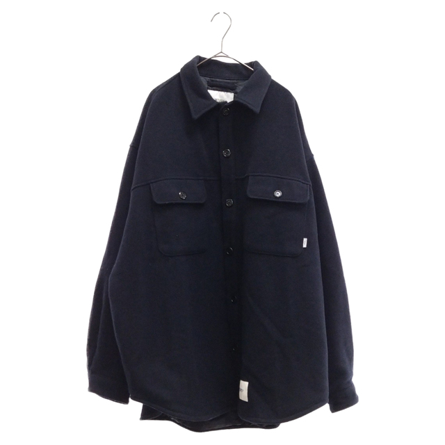 WTAPS ダブルタップス 21AW WCPO 01 JACKET ウール メルトン 長袖シャツ ジャケット ネイビー212WVDT‐JKM01