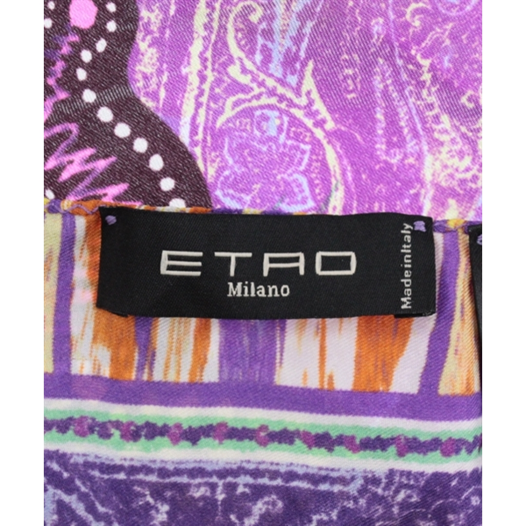 ETRO(エトロ)のETRO エトロ バンダナ・スカーフ - 紫x緑xオレンジ等(総柄) 【古着】【中古】 レディースのファッション小物(バンダナ/スカーフ)の商品写真