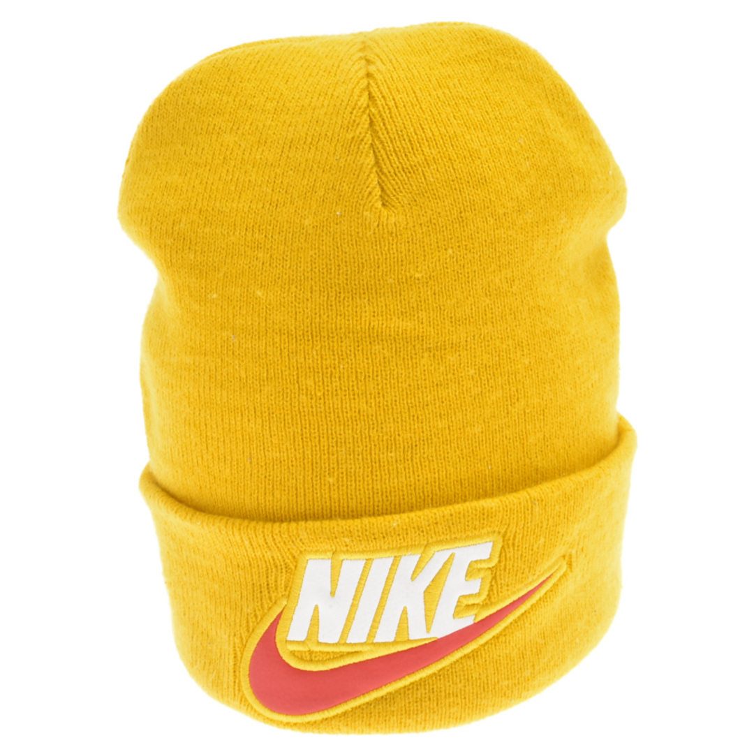 Supreme(シュプリーム)のSUPREME シュプリーム 18AW ×NIKE Beanie AT0107-752 ×ナイキ レザーロゴビーニー ニット帽 イエロー ニットキャップ メンズの帽子(ニット帽/ビーニー)の商品写真