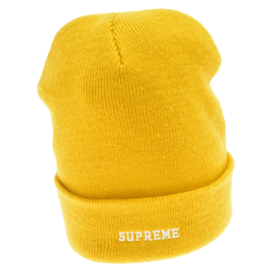 Supreme(シュプリーム)のSUPREME シュプリーム 18AW ×NIKE Beanie AT0107-752 ×ナイキ レザーロゴビーニー ニット帽 イエロー ニットキャップ メンズの帽子(ニット帽/ビーニー)の商品写真