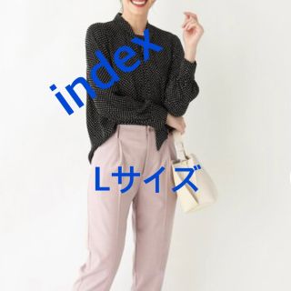 インデックス(INDEX)の3489 index ワールド ブラウス ブラック L 新品未使用(シャツ/ブラウス(長袖/七分))