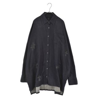 クロムハーツ(Chrome Hearts)のCHROME HEARTS クロムハーツ Mahal Kita Denim Shirt マハルキタ クロスパッチクロスボタンデニム長袖シャツ インディゴ(シャツ)