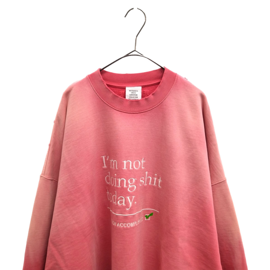 VETEMENTS ヴェトモン NOT DOING SHIT TODAY SWEATSHIRT UE63CN160P