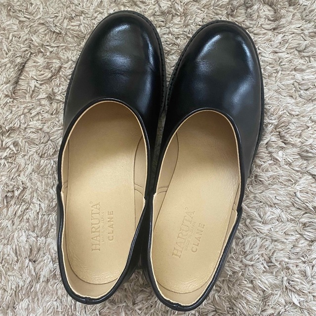 HARUTA×CLANE FLAT SHOES BLACK 37