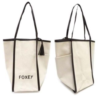 フォクシー(FOXEY)のFOXEY フォクシー　大人気ノベルティ　バイカラーレザートリミングトートバック(ハンドバッグ)