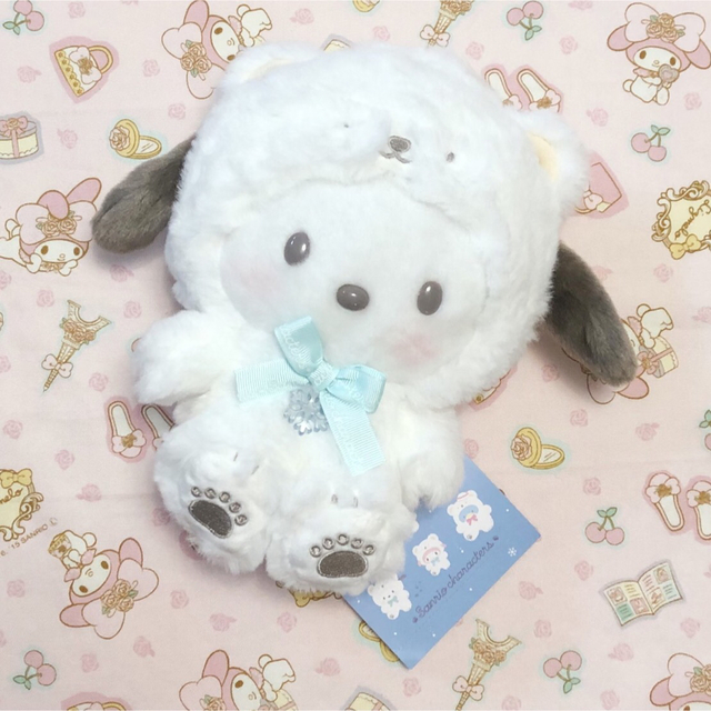 ポムポムプリン♡ふわふわ♡スノー♡ぬいぐるみ♡マスコット♡新品タグ付きキャラクターグッズ