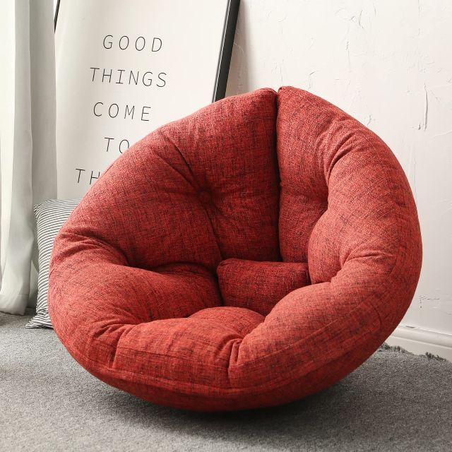 【色: ピュアワインレッド】座椅子 ソファ クッション おしゃれ 可愛い 3Dのサムネイル