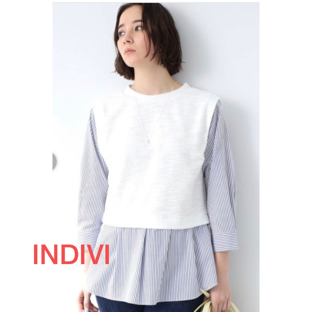 INDIVI(インディヴィ)のINDIVI レイヤードプルオーバーブラウス レディースのトップス(シャツ/ブラウス(長袖/七分))の商品写真