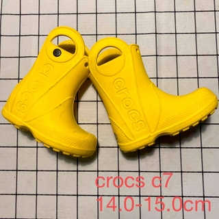 クロックス(crocs)のクロックス C7 黄色 長靴 レインブーツ 14.0cm-15.0cm(長靴/レインシューズ)