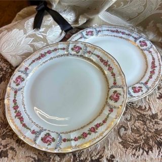 フランス製 Limoges ROSE DE LIMOGESデザートプレート ペアの通販 by