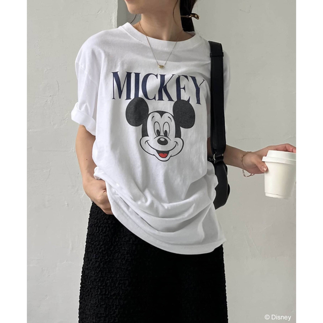 CAPRICIEUX LE'MAGE(カプリシューレマージュ)のCAPRICIEUX LEMAGE   MICKEY Tシャツ (白) レディースのトップス(シャツ/ブラウス(半袖/袖なし))の商品写真