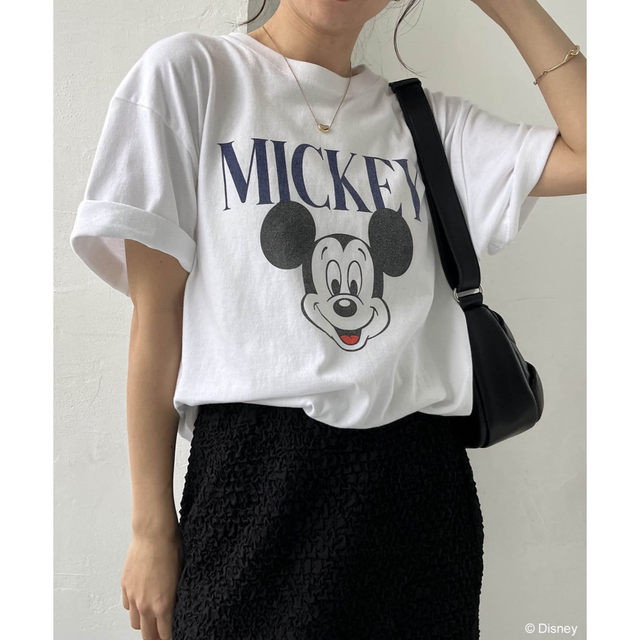 CAPRICIEUX LE'MAGE(カプリシューレマージュ)のCAPRICIEUX LEMAGE   MICKEY Tシャツ (白) レディースのトップス(シャツ/ブラウス(半袖/袖なし))の商品写真