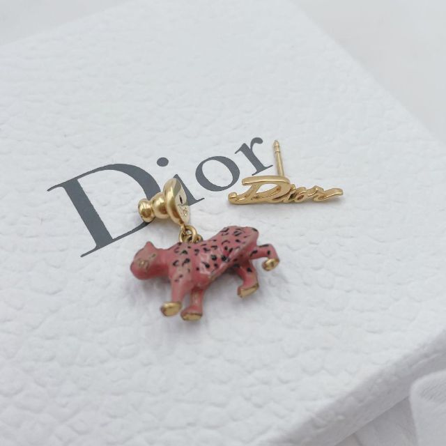 ✨希少✨ Dior ピアス 片耳用 Dチャームポップ レオパード ゴールド