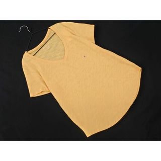 アメリカンイーグル(American Eagle)の新品 AMERICAN EAGLE アメリカンイーグル Vネック Tシャツ sizeXS/黄 ■◆ レディース(Tシャツ(半袖/袖なし))