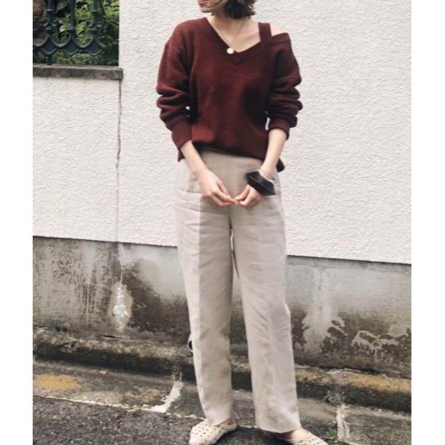 6 (ROKU)(ロク)の6 ROKU  ロク  SHOULDER 2HOLE KNIT  ニット レディースのトップス(ニット/セーター)の商品写真