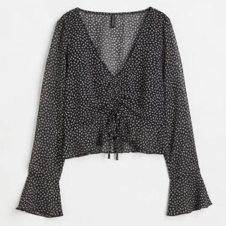 エイチアンドエム(H&M)のH&M 小花柄シフォンブラウス(シャツ/ブラウス(長袖/七分))