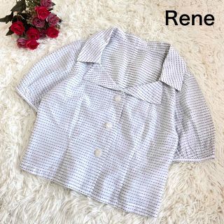 ルネ(René)の美品☆Rene ルネ Tissue製 サマージャケット ブラウス ドット シェル(シャツ/ブラウス(半袖/袖なし))