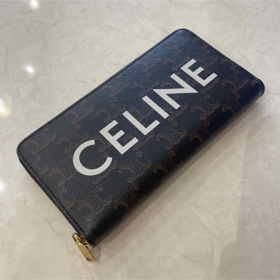 9/20まで値下げCELINE セリーヌ ラージジップドウォレット ロゴ 長財布