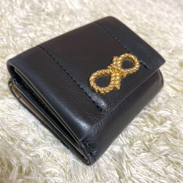 ✨️極美品✨️可愛い♡♡アニヤハインドマーチ リボン 三つ折り財布 レッド 箱付き‼️