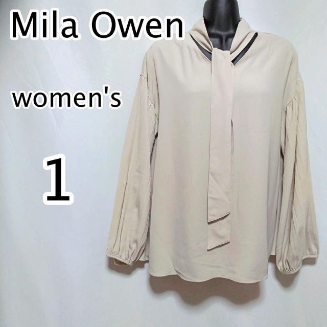 Mila Owen　レディース　綺麗め　ブラウス　とろみ系　ボウタイ　オフィス