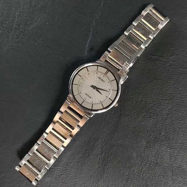 極美品【稼働品】SEIKO　セイコーエクセリーヌ　4J40　グレー　シルバーQZ