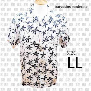 バルセドス(BARCEDOS)の新品　ＬＬ　ホワイト　レーヨンアロハシャツ　ヤシの木柄　半袖(シャツ)