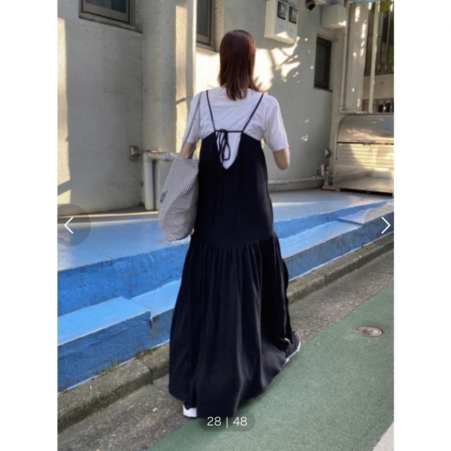 moussy(マウジー)のM__ エムアンダーバー BOTTOM GATHER MAXI ドレス　ブラック レディースのワンピース(ロングワンピース/マキシワンピース)の商品写真