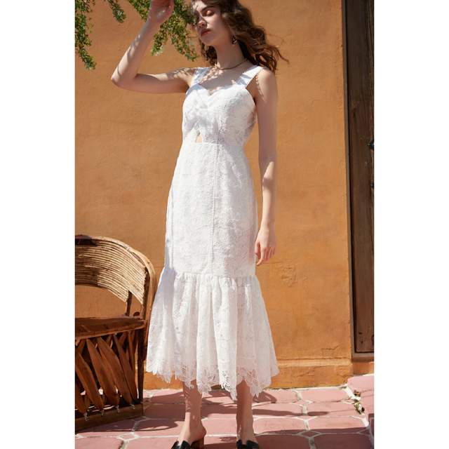 Capri Dreams Lace Dress  -WHT- 1