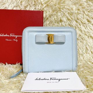 ✨極美品✨　Ferragamo ミニ財布　ヴァラリボン　クロコ　折り財布　刻印