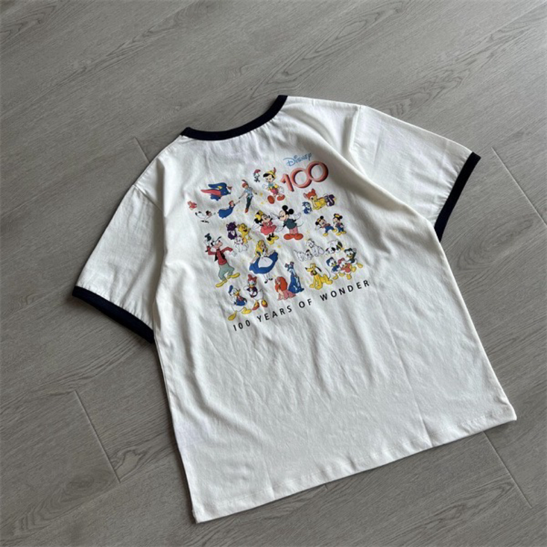 BEAMS(ビームス)のChampion × BEAMS / Disney 100thリンガーTシャツ白 レディースのトップス(Tシャツ(半袖/袖なし))の商品写真