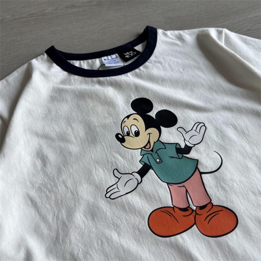 BEAMS(ビームス)のChampion × BEAMS / Disney 100thリンガーTシャツ白 レディースのトップス(Tシャツ(半袖/袖なし))の商品写真