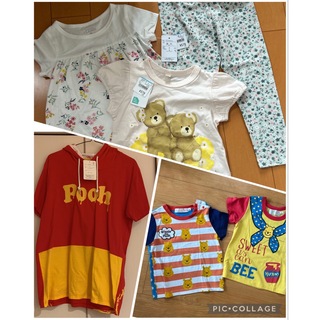 クマノプーサン(くまのプーさん)の訳あり　Disney Pooh 半袖　ティシャツ   90㎝　セット(Tシャツ/カットソー)