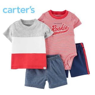 カーターズ(carter's)の新品 12M ★ カーターズ ベビー 上下 4点 セット 80 Tシャツ マルチ(Ｔシャツ)