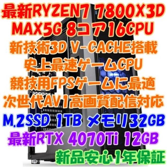 史上最強ゲーミングCPU！RYZEN7 7800X3D & RTX4070Ti