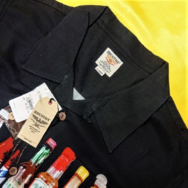 新品　【HOUSTON】　XL　ブラック　アロハシャツ（HOT SAUSE） メンズのトップス(シャツ)の商品写真