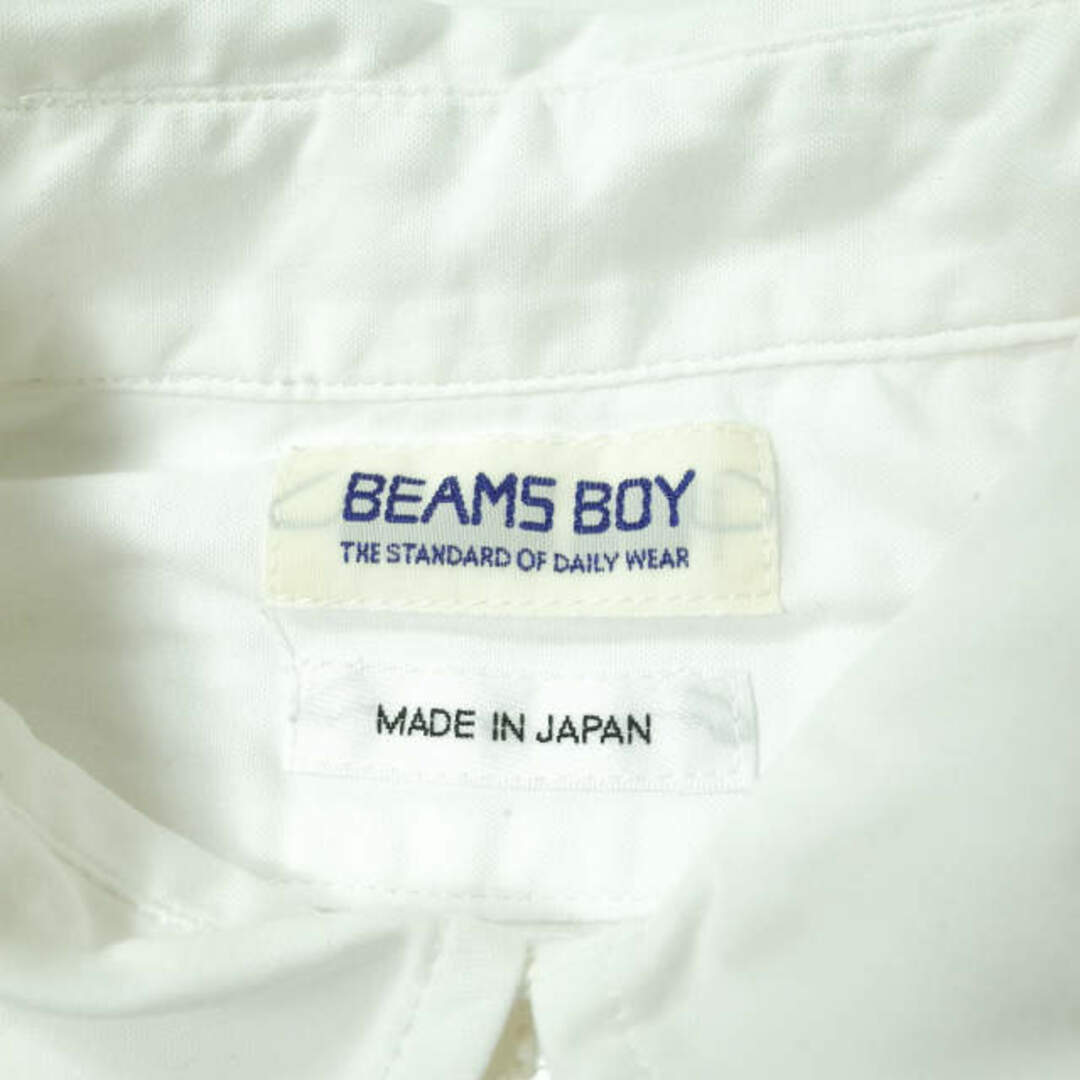 BEAMS BOY(ビームスボーイ)のBEAMS BOY ビームスボーイ 日本製 OXFORD BD SHIRTS ロゴ刺繍 オックスフォードボタンダウンシャツ 13-11-0466-202 ONE SIZE ホワイト 長袖 ピンオックス トップス【中古】【BEAMS BOY】 レディースのトップス(シャツ/ブラウス(長袖/七分))の商品写真