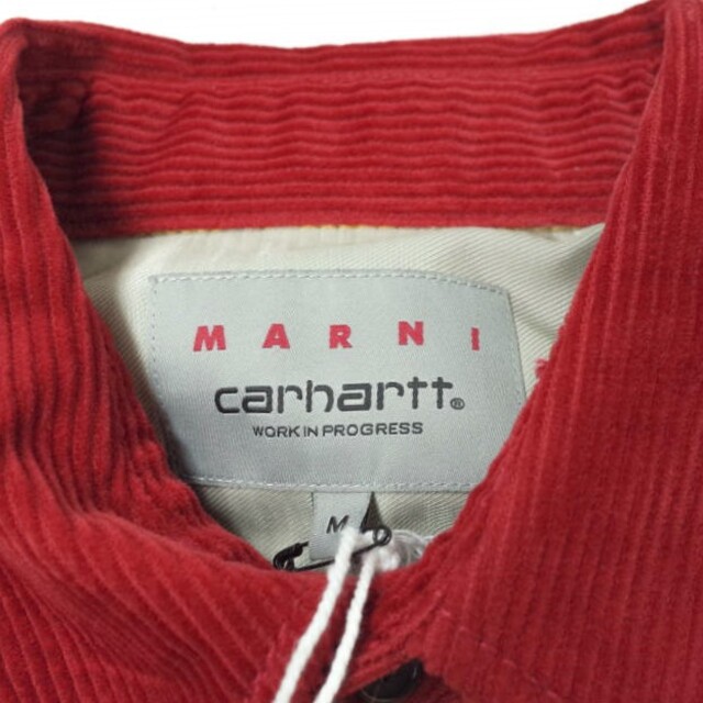 MARNI x carhartt WIP マルニ カーハート ワークインプログレス 23SS 別注 Bio Cotton Color Block Over Shirt カラーブロックオーバーシャツ CUMU031301 UTX004 00M37 M BROWN 長袖 異素材切り替え トップス【新古品】【MARNI × carhartt WIP】