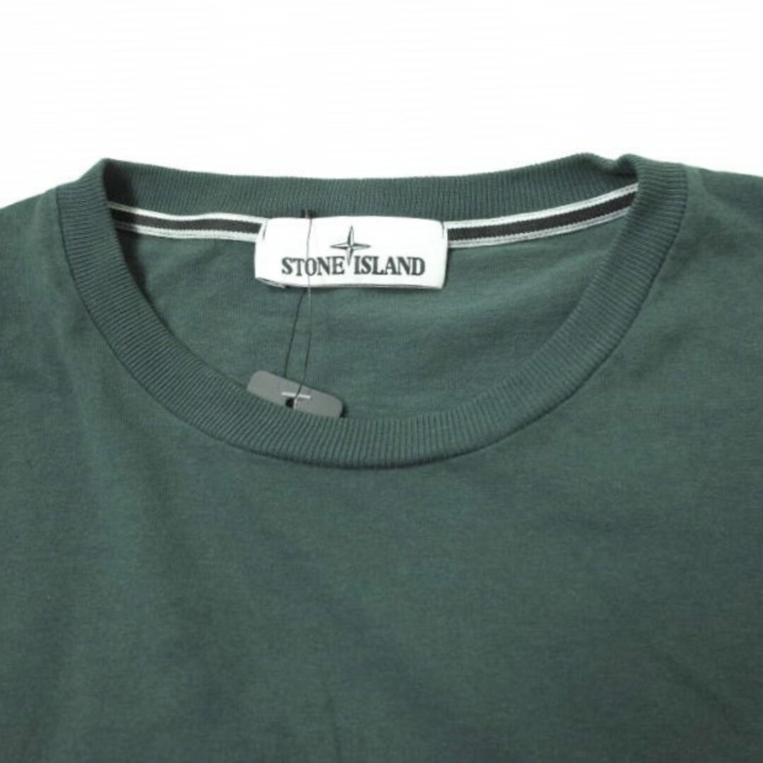 【人気】STONE ISLAND ロンT ワッペン ロゴ スウェット ダーク L