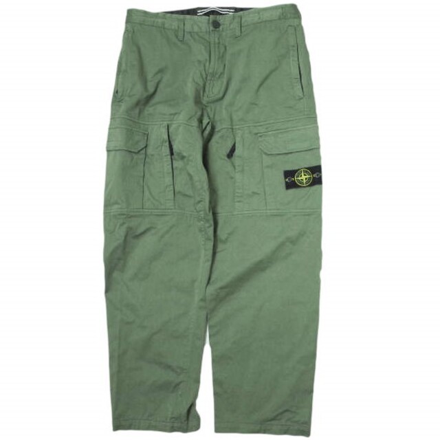 STONE ISLAND(ストーンアイランド)のSTONE ISLAND ストーンアイランド SI CARGO PANTS ガーメントダイコットンウールカーゴパンツ 751530214 32 OLIVE ミリタリー ボトムス【中古】【STONE ISLAND】 メンズのパンツ(ワークパンツ/カーゴパンツ)の商品写真