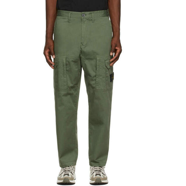 STONE ISLAND(ストーンアイランド)のSTONE ISLAND ストーンアイランド SI CARGO PANTS ガーメントダイコットンウールカーゴパンツ 751530214 32 OLIVE ミリタリー ボトムス【中古】【STONE ISLAND】 メンズのパンツ(ワークパンツ/カーゴパンツ)の商品写真