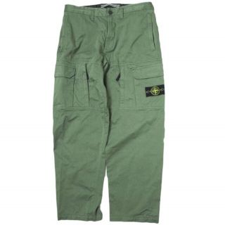 ストーンアイランド(STONE ISLAND)のSTONE ISLAND ストーンアイランド SI CARGO PANTS ガーメントダイコットンウールカーゴパンツ 751530214 32 OLIVE ミリタリー ボトムス【中古】【STONE ISLAND】(ワークパンツ/カーゴパンツ)