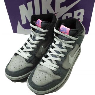 NIKE SB ナイキエスビー 22SS Dunk High Pro Medium Grey ダンク ハイ プロ ミディアムグレー DJ9800-001 US8(26cm) Grey/White/Pink スニーカー シューズ【中古】【NIKE SB】(スニーカー)