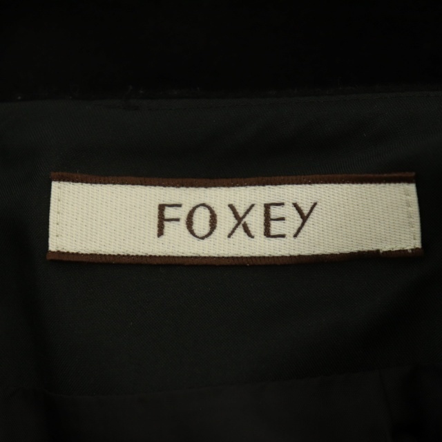 フォクシー FOXEY 台形スカート ミニ丈 ウール カシミヤ混 40 黒