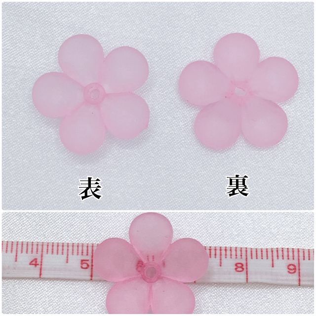 ひし型 ✨資材✨すりガラス風アクリル4弁フラワー - 通販 - www