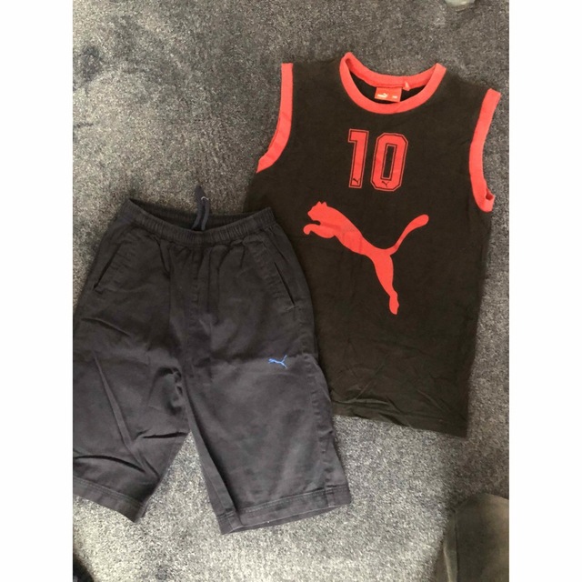 PUMA(プーマ)の140 プーマ ノースリーブ タンクトップ ハーフパンツ キッズ/ベビー/マタニティのキッズ服男の子用(90cm~)(Tシャツ/カットソー)の商品写真