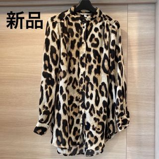 エイチアンドエム(H&M)の【新品】H&M レオパード シャツ ブラウス　豹柄  Sサイズ(シャツ/ブラウス(長袖/七分))