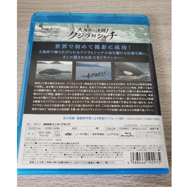 298.シャチ好きさんへ/NHKスペシャル大海原の決闘！クジラ対シャチ