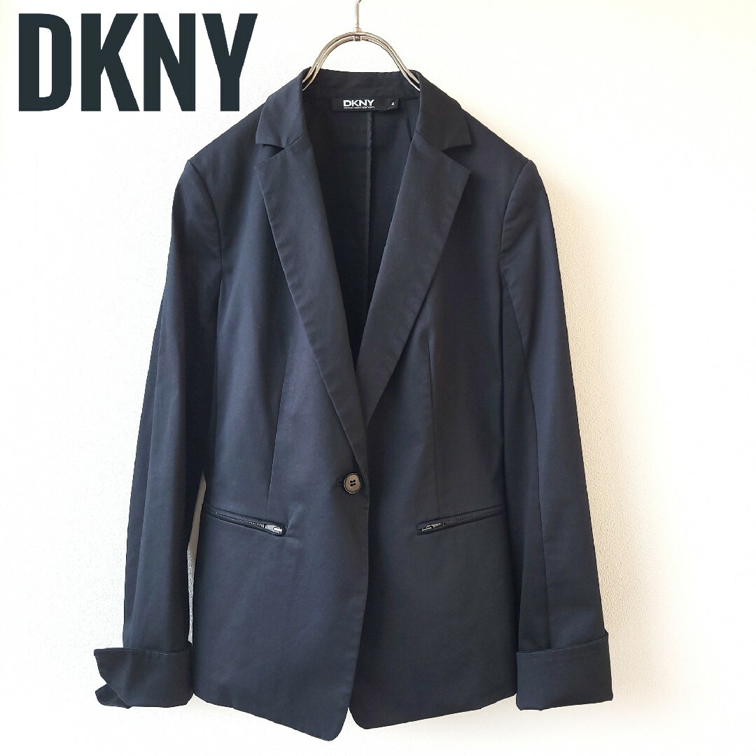 DKNY テーラードジャケット ブラック サイズ4 黒 シングル